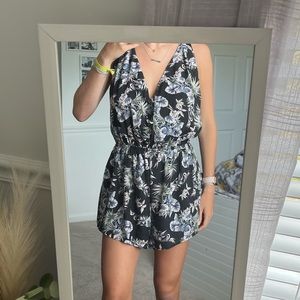 Black Flower Romper